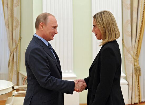 Vladimir Putin meets with Federica Mogherini