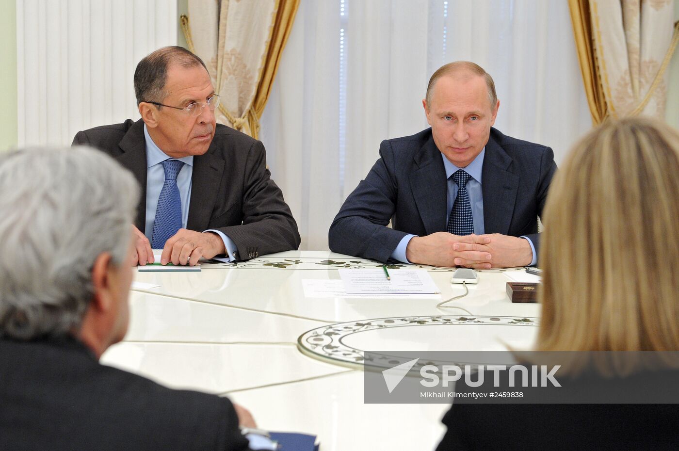 Vladimir Putin meets with Federica Mogherini