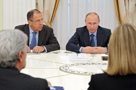 Vladimir Putin meets with Federica Mogherini