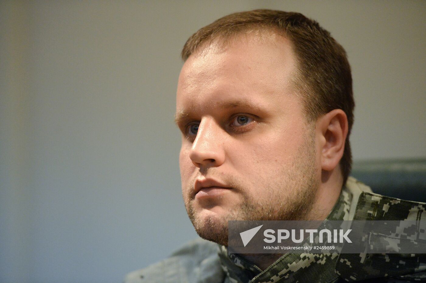 News conference with people's governor of Donetsk region Pavel Gubarev