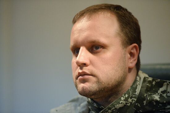 News conference with people's governor of Donetsk region Pavel Gubarev