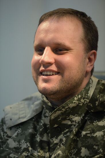 News conference with people's governor of Donetsk region Pavel Gubarev