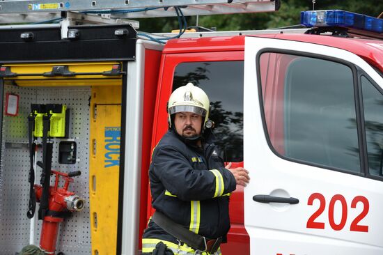 Fire drill at Ostankino TV Tower