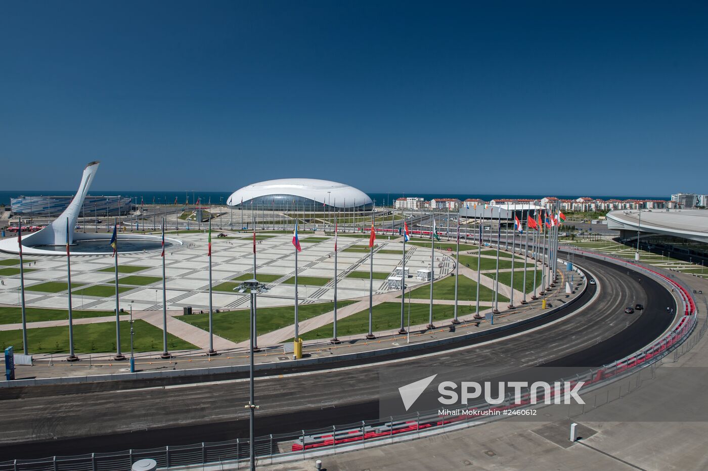 Building the Formula-1 motor racing circuit in Sochi