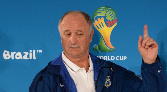 FIFA World Cup 2014. Brazilian national football team talks with journalists