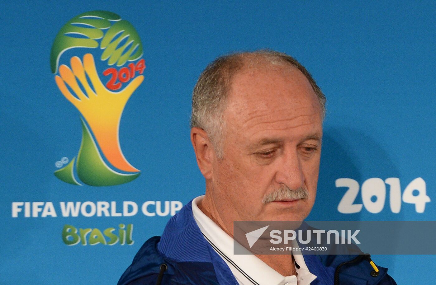 FIFA World Cup 2014. Brazilian national football team talks with journalists