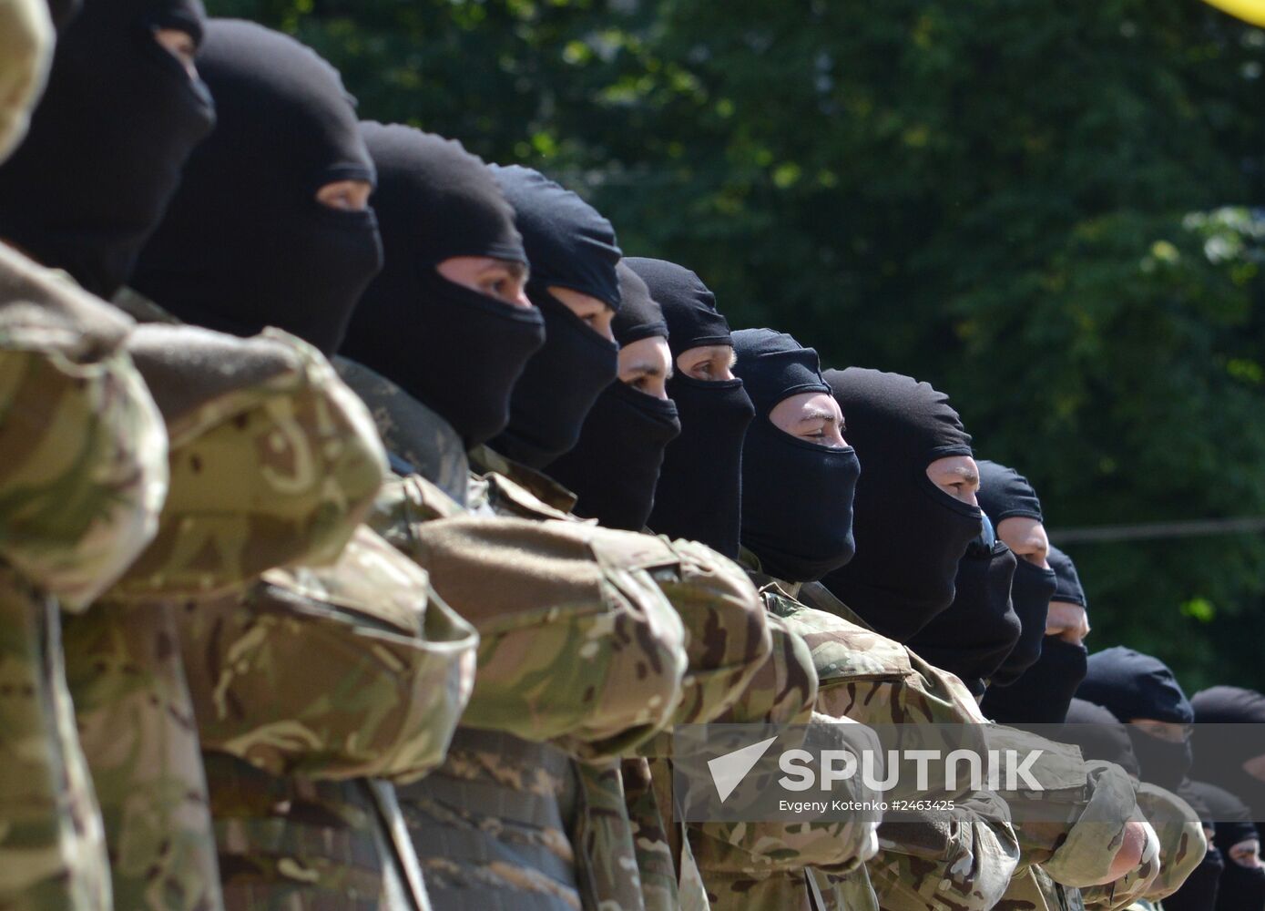Azov battalion soldiers take oath in Kiev before being sent to Donbass
