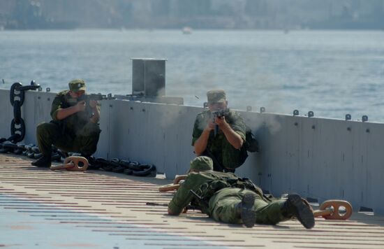 Rehearsing for Navy Day parade in Sevastopol