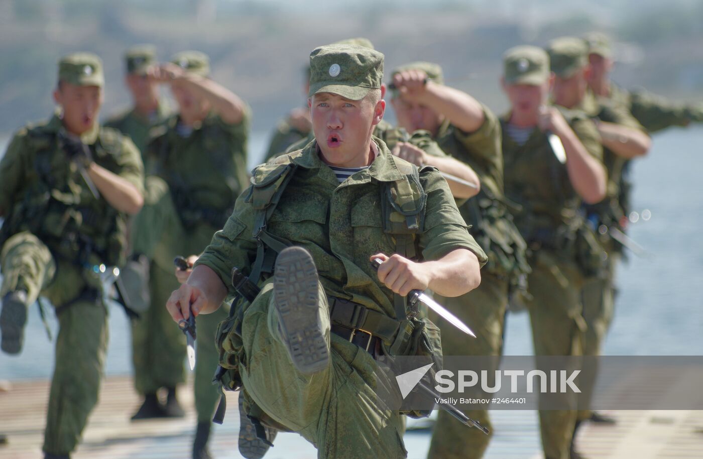 Rehearsing for Navy Day parade in Sevastopol