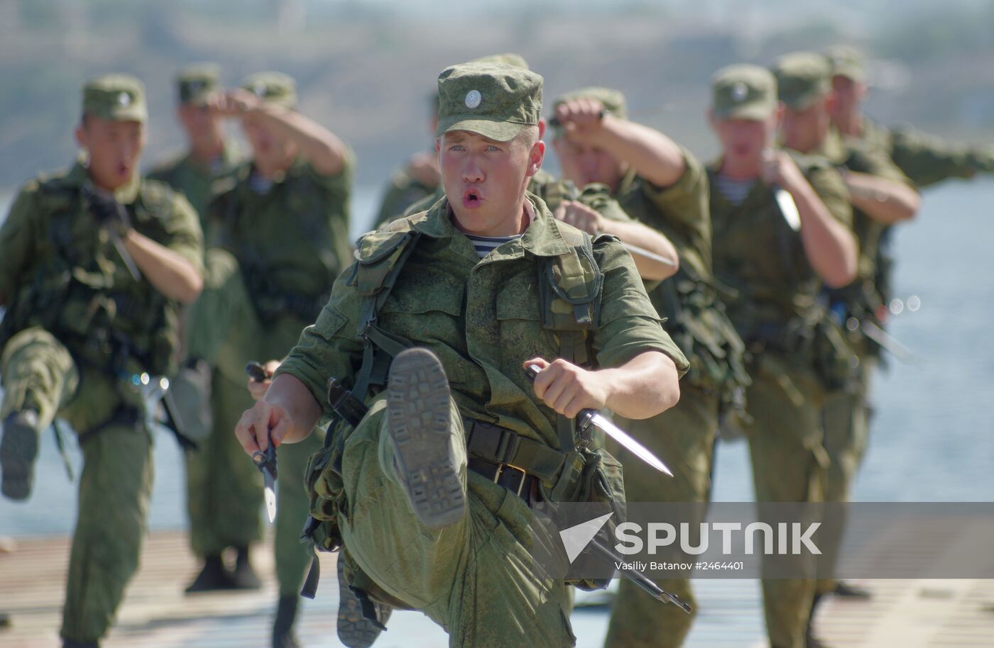 Rehearsing for Navy Day parade in Sevastopol