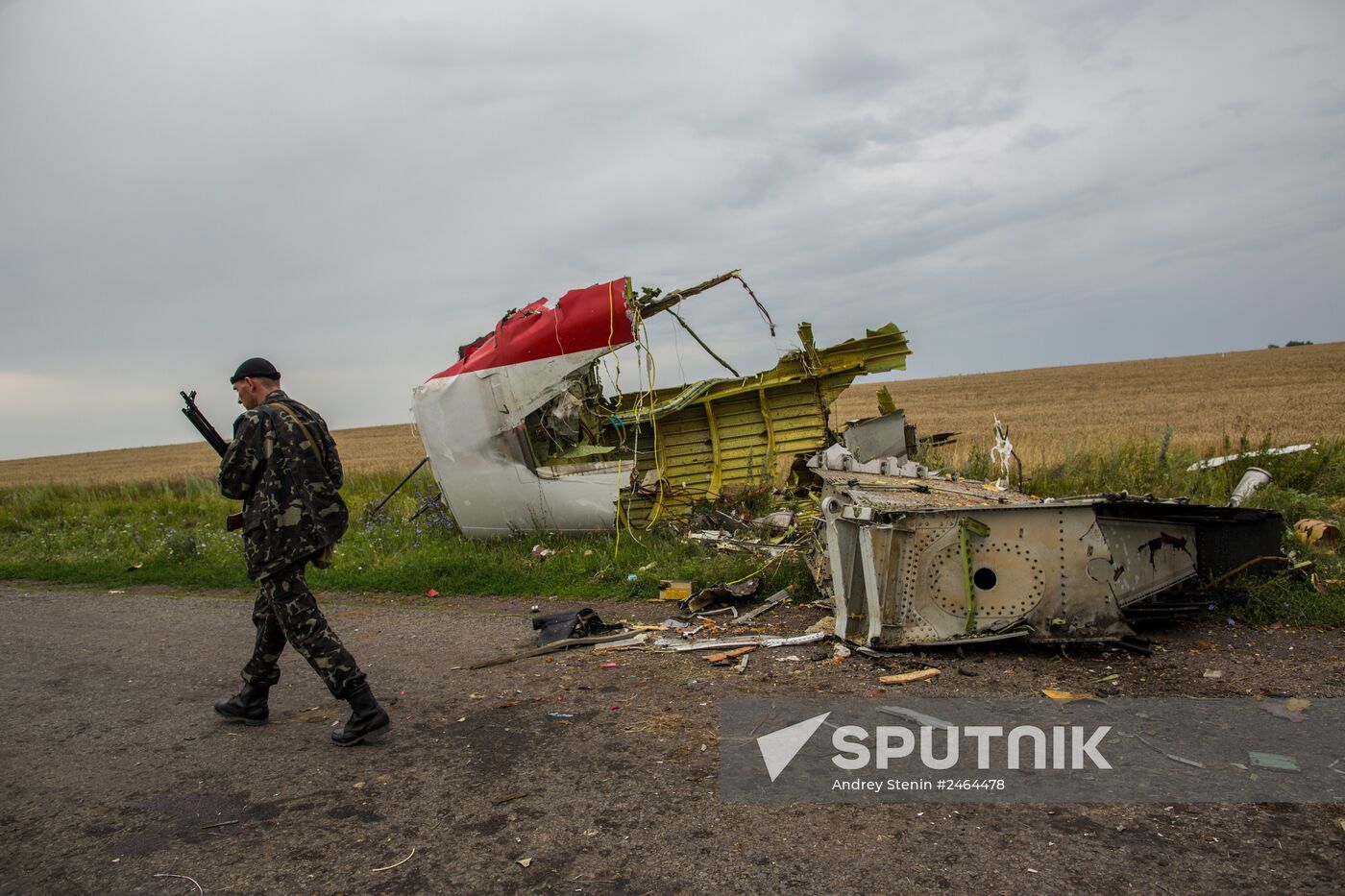 Crash site of Malaysia Airlines flight MH17 near Shaktyorsk