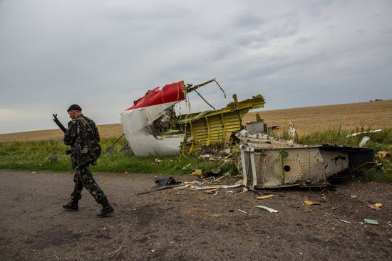 Crash site of Malaysia Airlines flight MH17 near Shaktyorsk