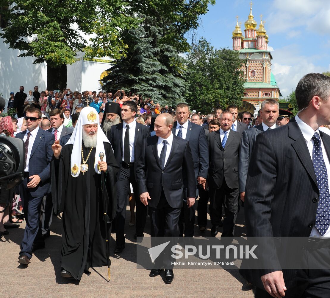 Vladimir Putin takes part in celebrating 700th birth anniversary of Venerable St. Sergius of Radonezh