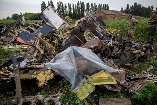 Crash site of Malaysia Airlines flight MH17 near Shaktyorsk