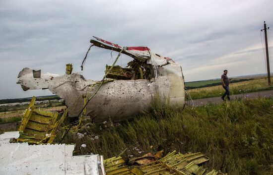 Crash site of Malaysia Airlines flight MH17 near Shaktyorsk