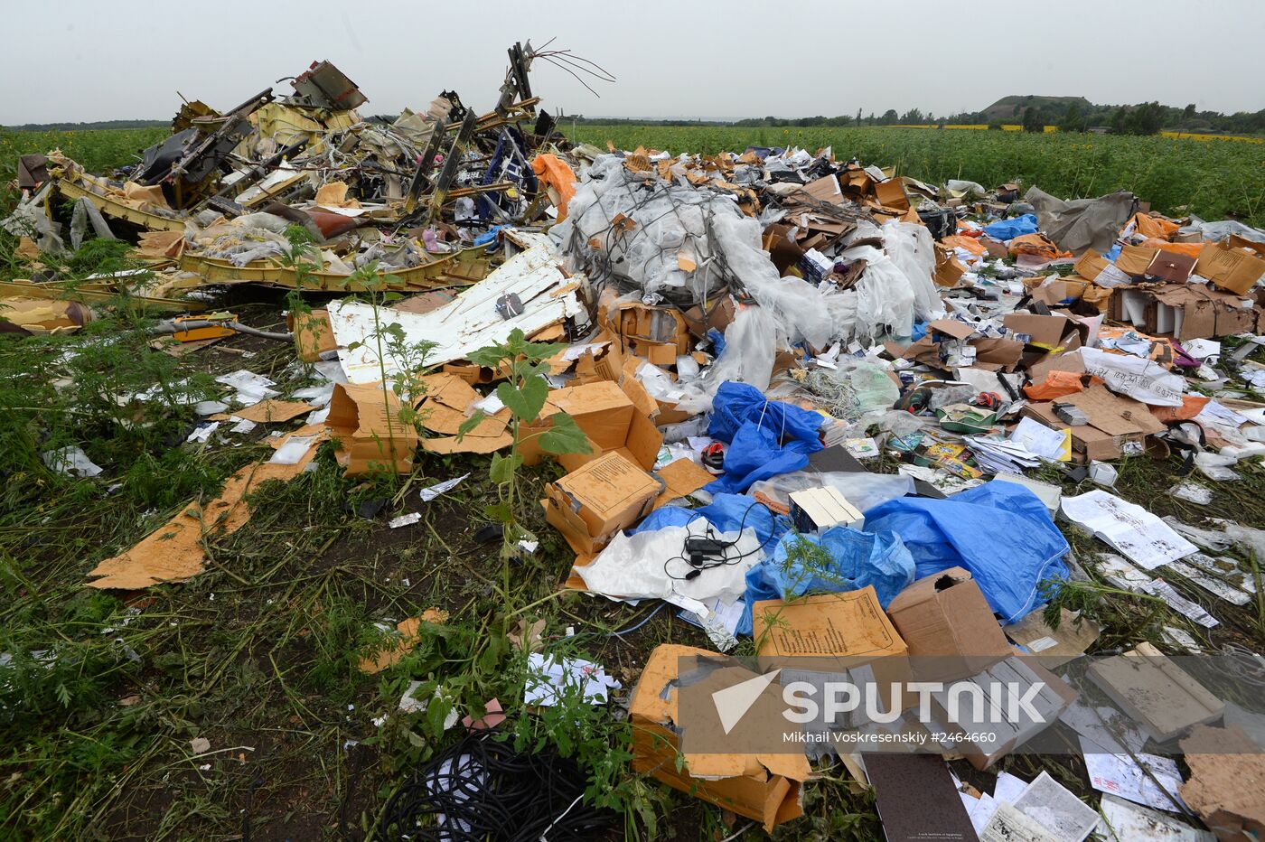 Crash site of Malaysia Airlines flight MH17 near Shaktyorsk