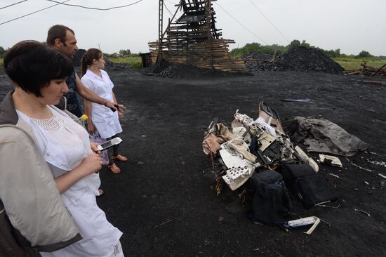 Crash site of Malaysia Airlines flight MH17 near Shaktyorsk