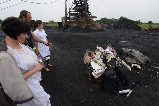Crash site of Malaysia Airlines flight MH17 near Shaktyorsk