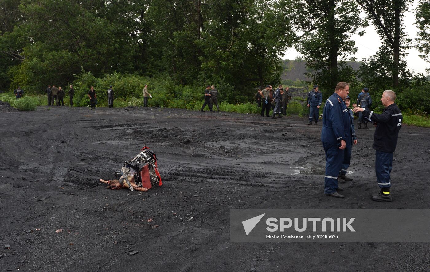 Crash site of Malaysia Airlines flight MH17 near Shaktyorsk