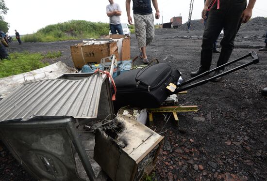 Crash site of Malaysia Airlines flight MH17 near Shaktyorsk