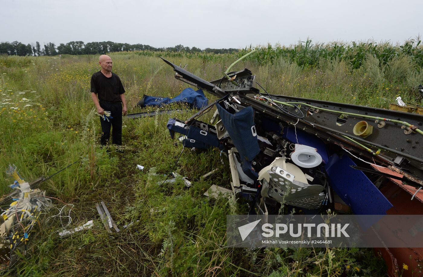 Crash site of Malaysia Airlines flight MH17 near Shaktyorsk