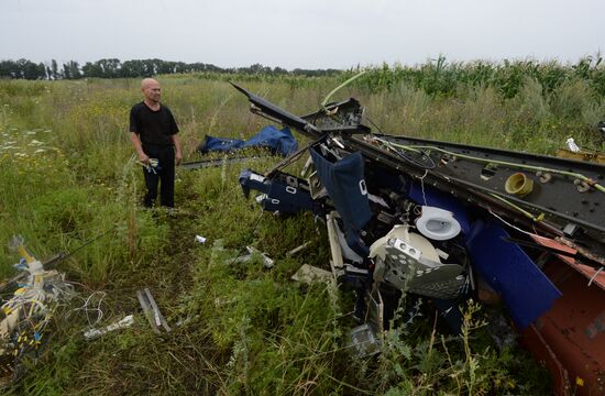 Crash site of Malaysia Airlines flight MH17 near Shaktyorsk