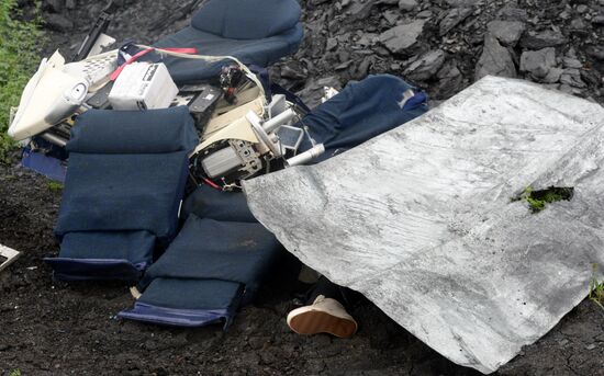 Crash site of Malaysia Airlines flight MH17 near Shaktyorsk