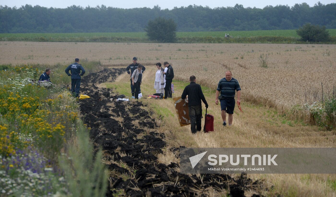 Crash site of Malaysia Airlines flight MH17 near Shaktyorsk