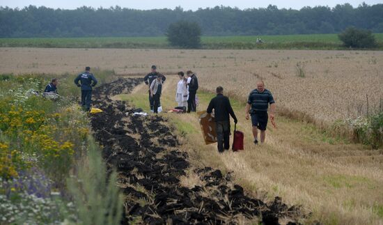Crash site of Malaysia Airlines flight MH17 near Shaktyorsk