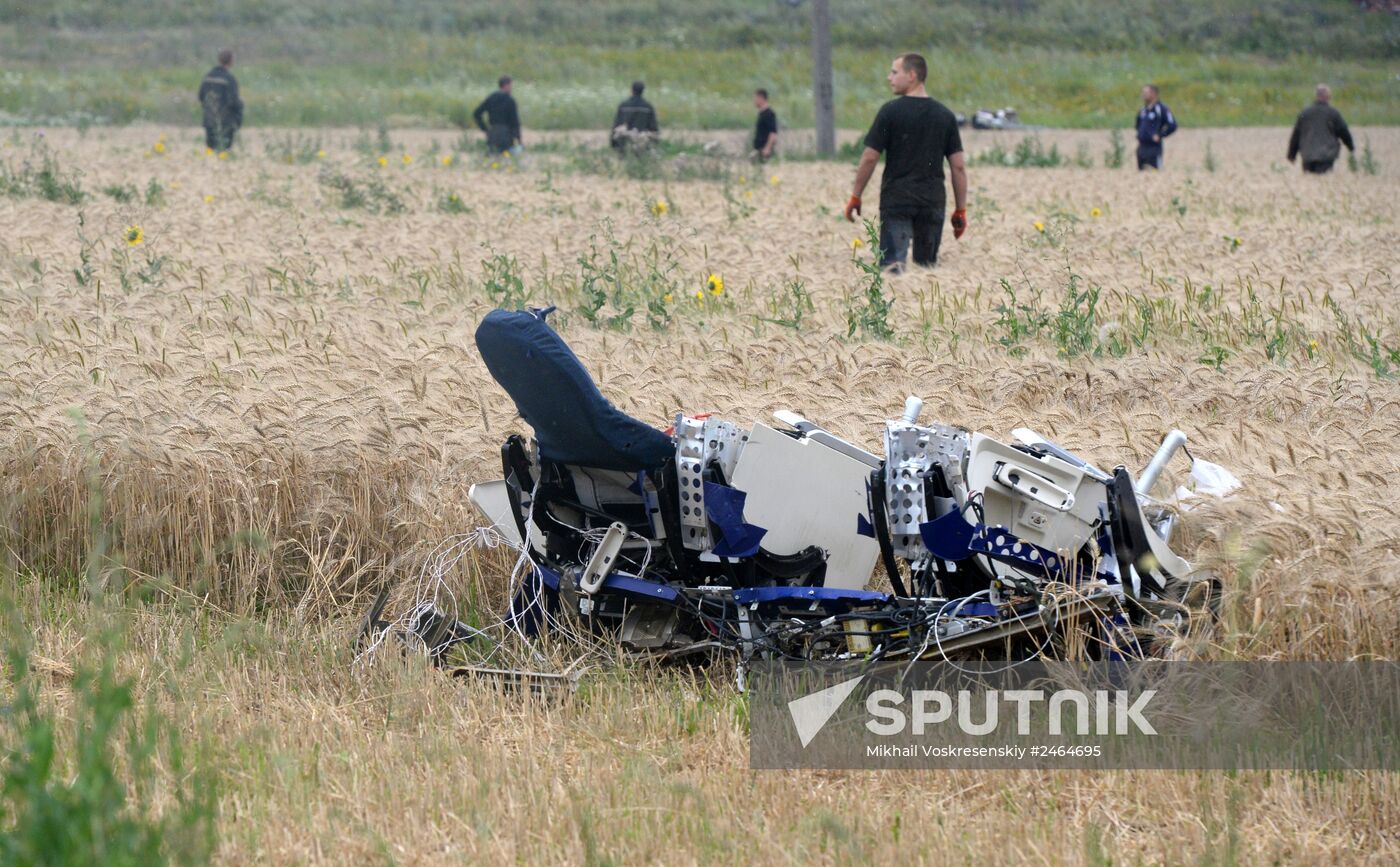 Crash site of Malaysia Airlines flight MH17 near Shaktyorsk