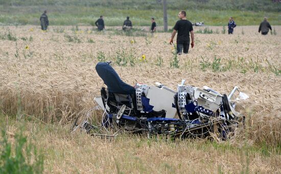 Crash site of Malaysia Airlines flight MH17 near Shaktyorsk