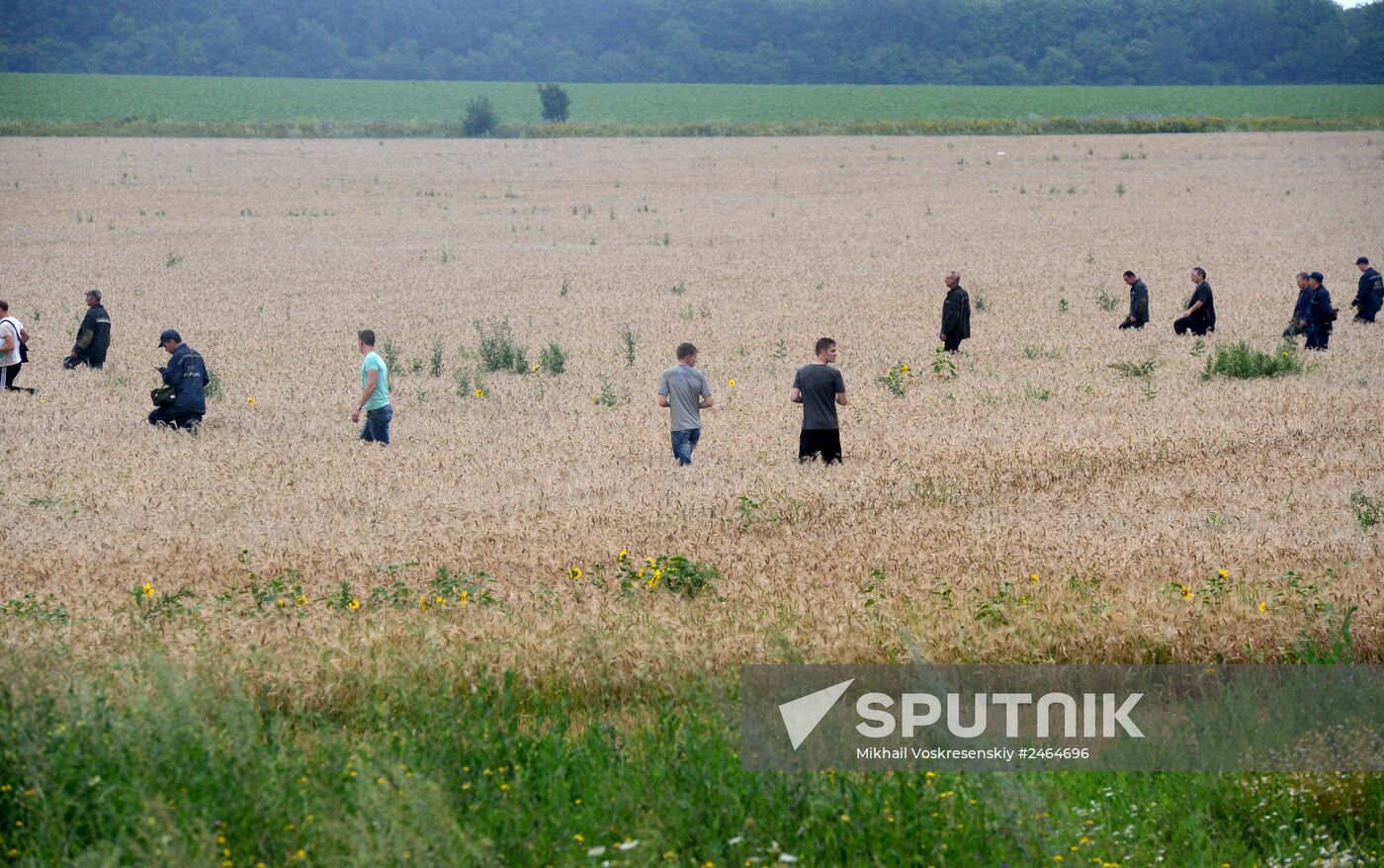 Crash site of Malaysia Airlines flight MH17 near Shaktyorsk