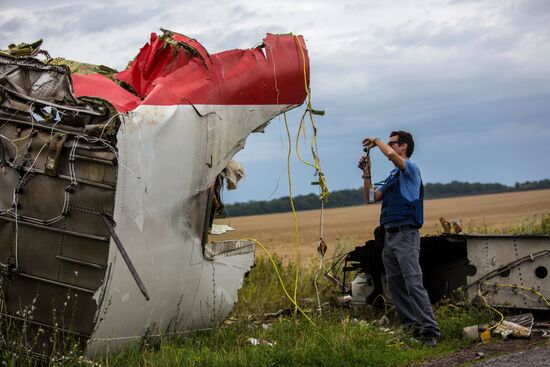 Crash site of Malaysia Airlines flight MH17 near Shaktyorsk