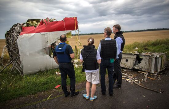 Crash site of Malaysia Airlines flight MH17 near Shaktyorsk
