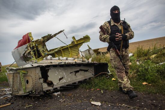 Crash site of Malaysia Airlines flight MH17 near Shaktyorsk