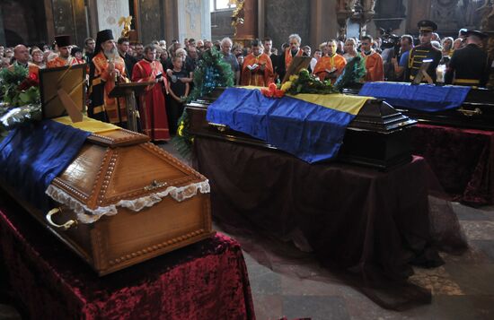 Funerals of Ukrainian servicemen who died in Zelenopolye