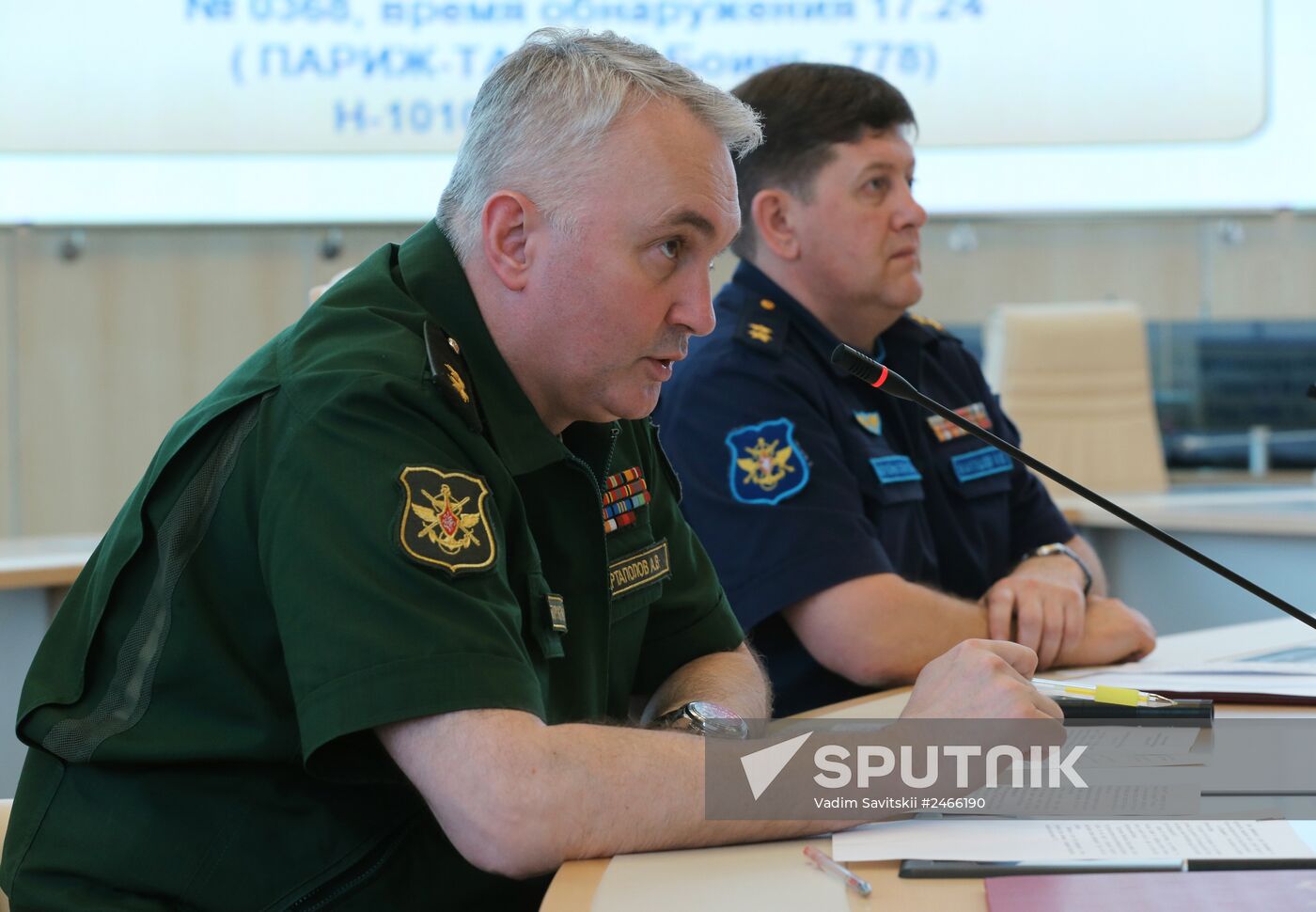 Andrei Kartapolov and Igor Makushev at news conference