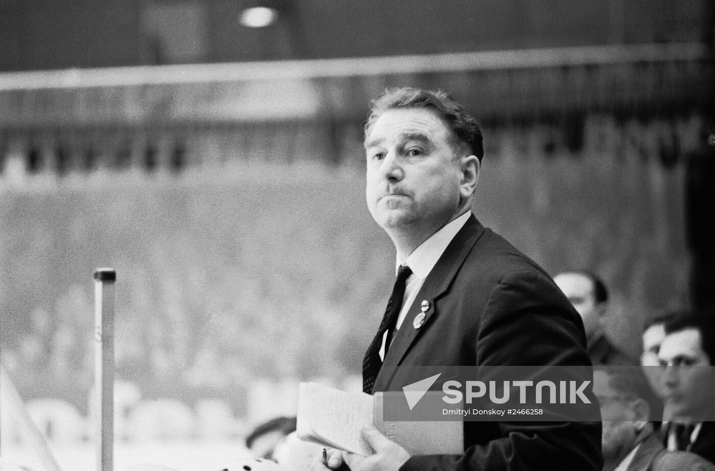 Coach of the Soviet national hockey team Anatoly Tarasov