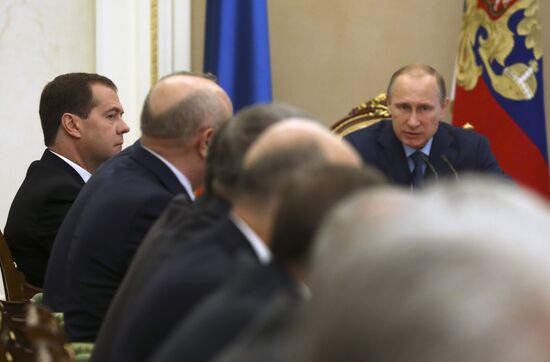 Vladimir Putin conducts Russian Security Council meeting