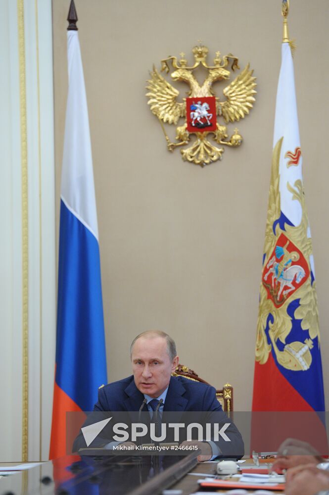 Vladimir Putin conducts Russian Security Council meeting