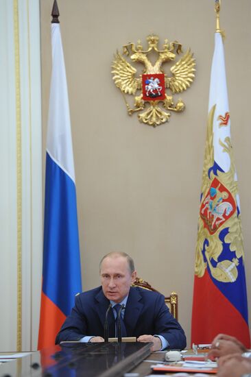 Vladimir Putin conducts Russian Security Council meeting