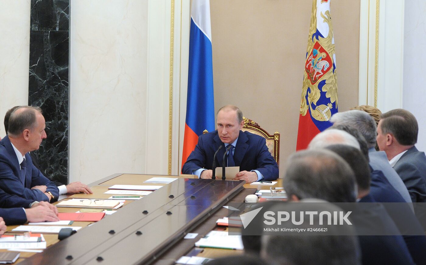 Vladimir Putin conducts Russian Security Council meeting