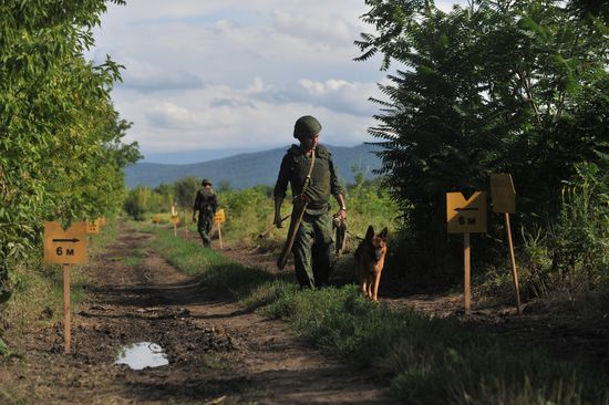 Mine clearance in mountainous areas of Chechen Republic