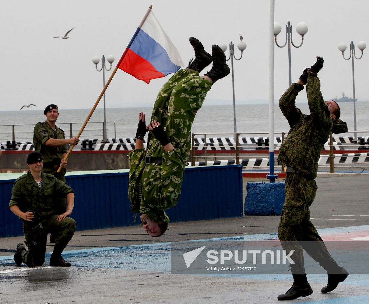 Rehearsal for Navy Day celebrations in Vladivostok