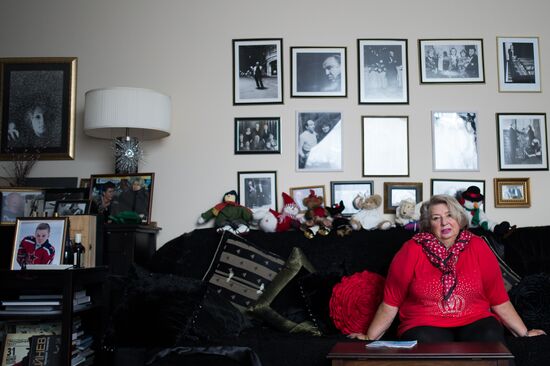 Figure skating coach Tatyana Tarasova in her house in the Moscow Region