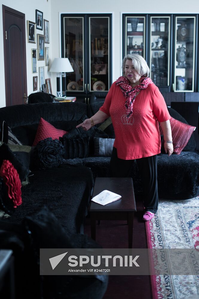 Figure skating coach Tatyana Tarasova in her house in the Moscow Region