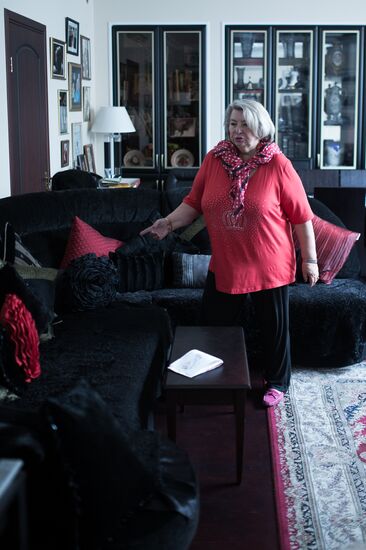 Figure skating coach Tatyana Tarasova in her house in the Moscow Region