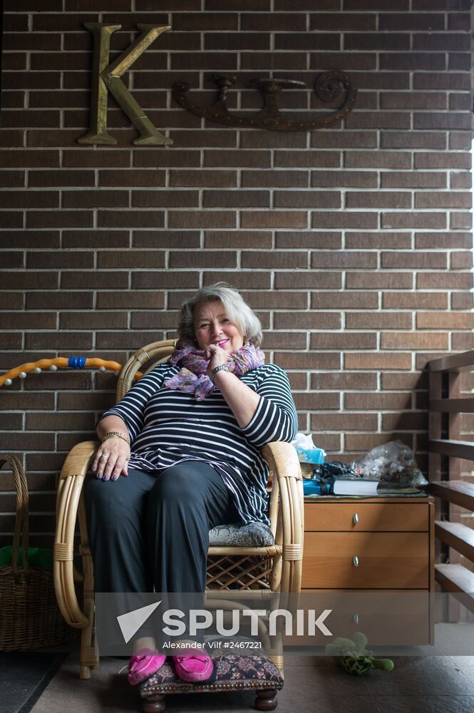 Figure skating coach Tatyana Tarasova in her house in the Moscow Region