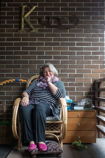 Figure skating coach Tatyana Tarasova in her house in the Moscow Region