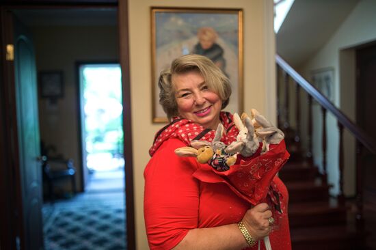 Figure skating coach Tatyana Tarasova in her house in the Moscow Region